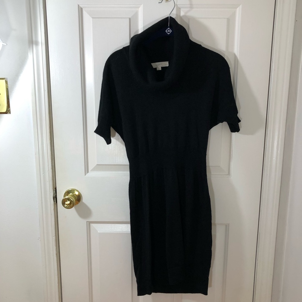 Loft Cowl Neck Sweater Black Dress